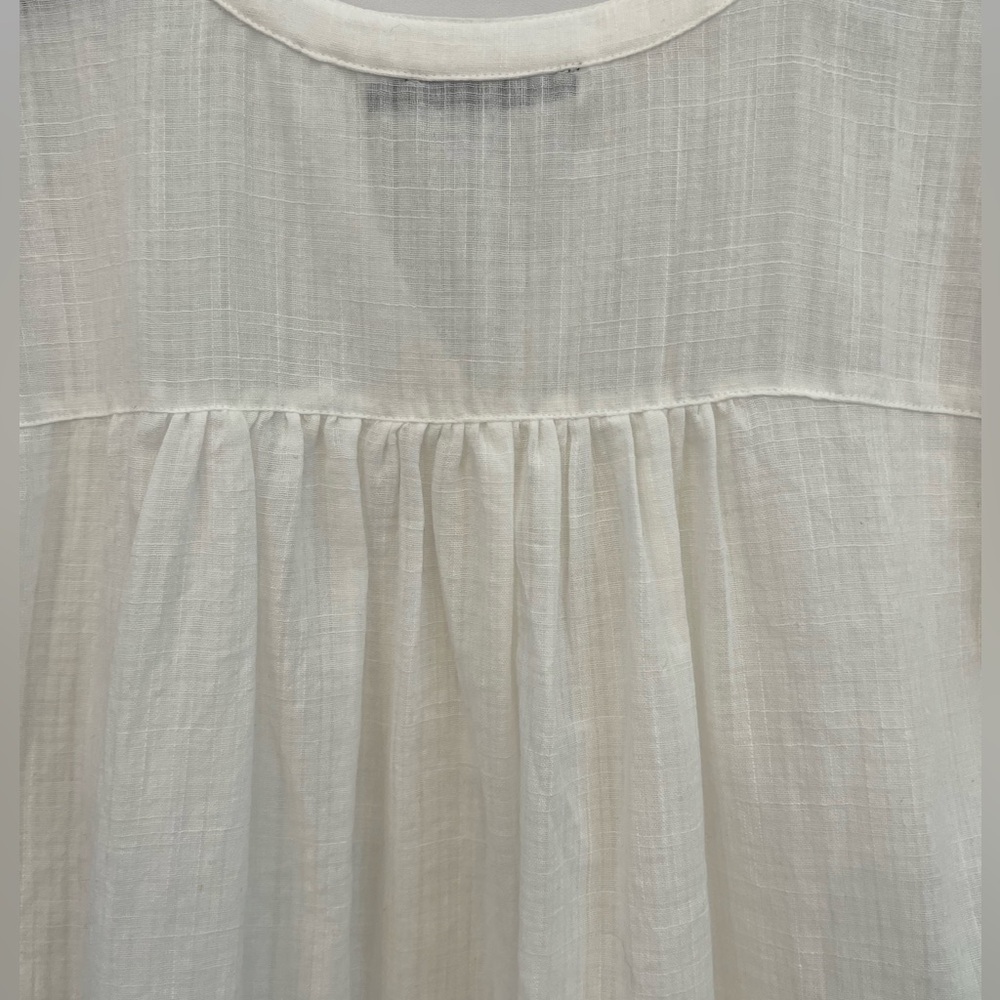 π NWT π€ DOE & RAE White Gauze V-Neck Top | Short Sleeve | Womenβs Small - Picture 7 of 10